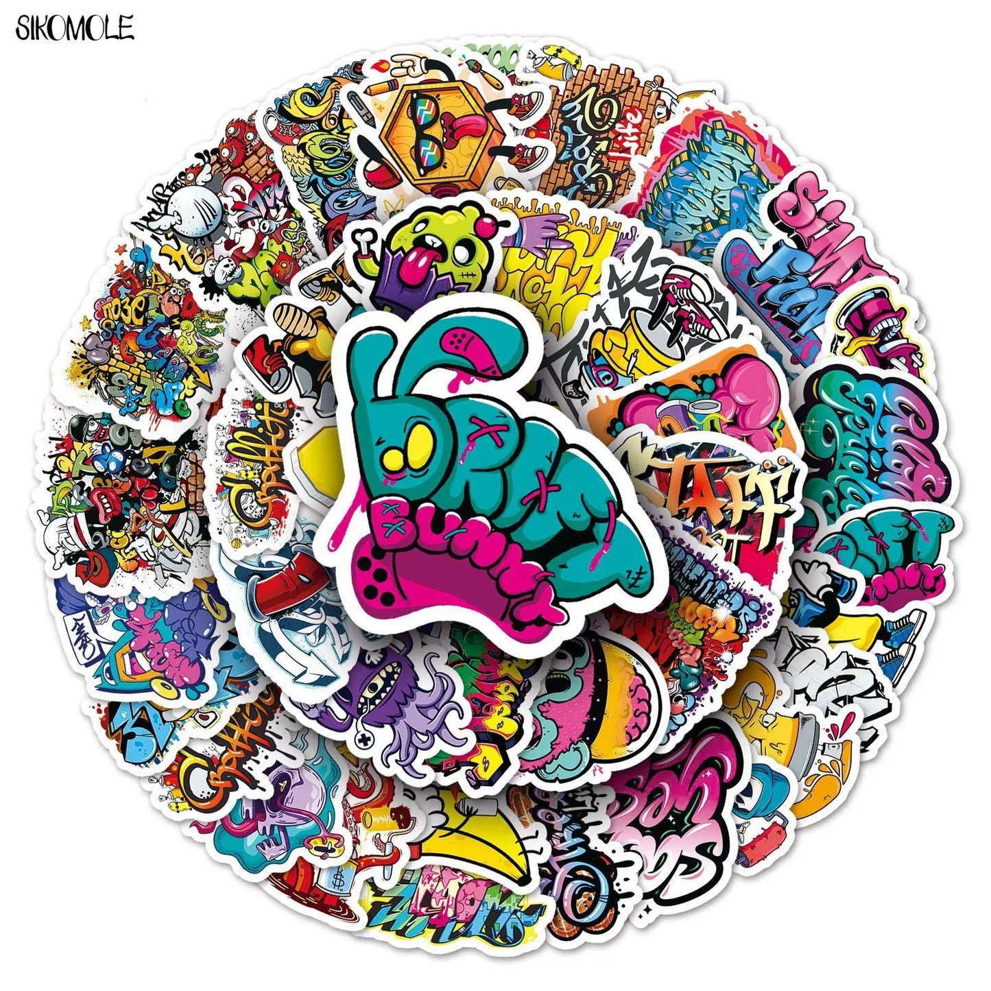 Lot de 10, 30 ou 50 autocollants de rue